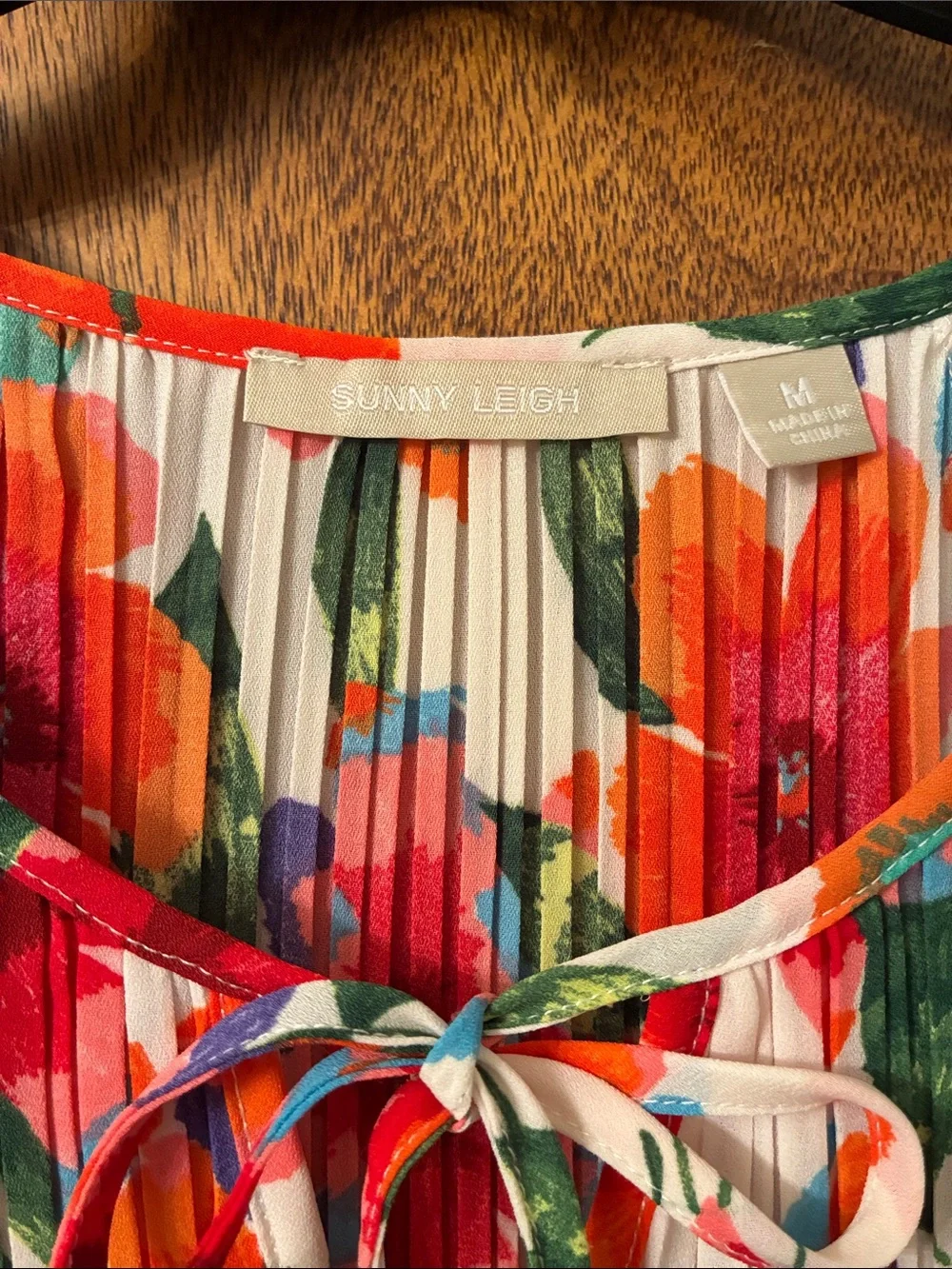 Sunny Leigh floral orange green mixed color blouse